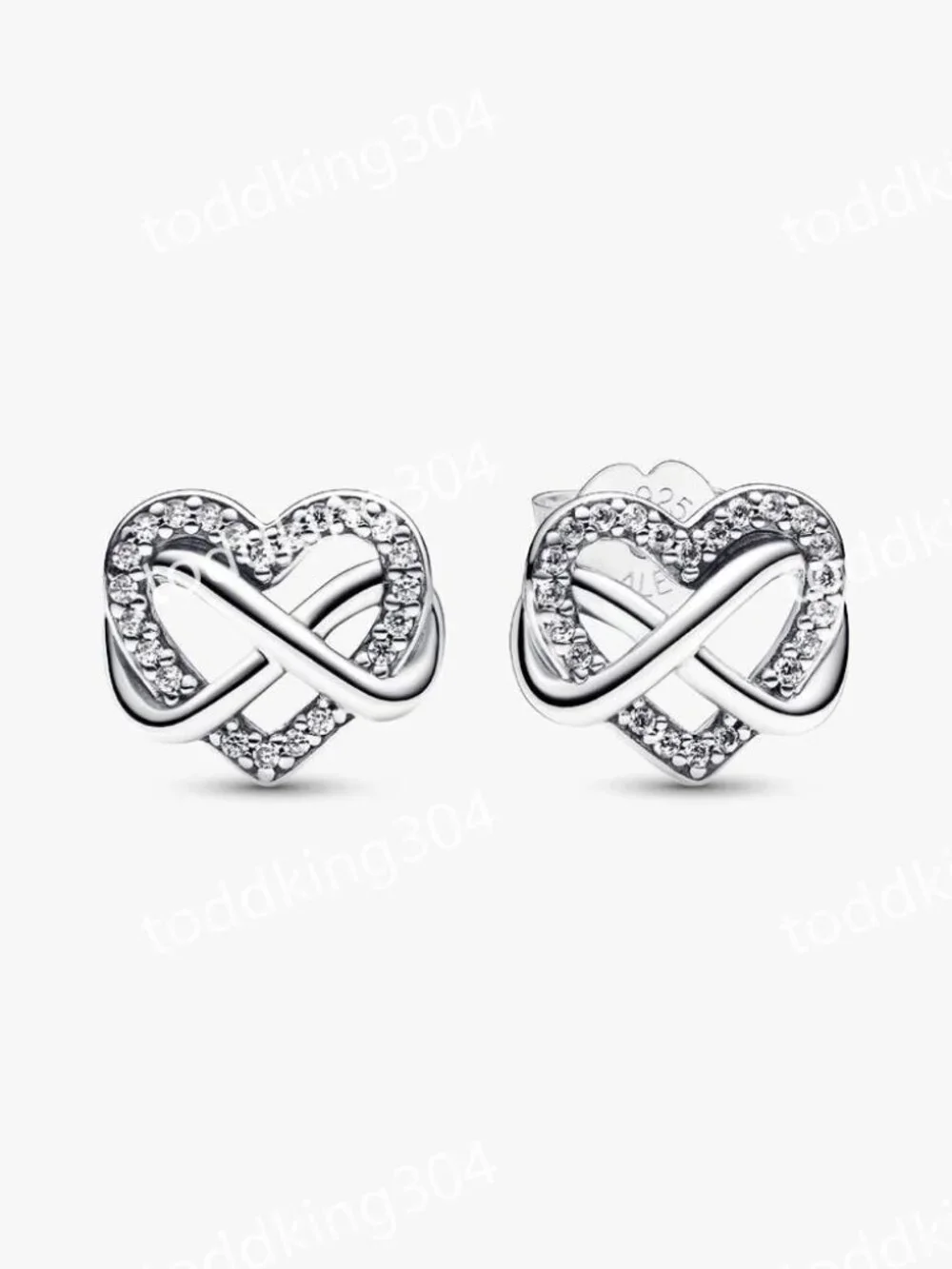 Sparkling Infinity Heart Stud Earrings